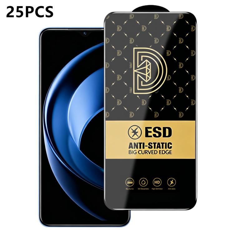 25pcs Royal Diamond Anti-Static Screen-Printed HD Tempered Glass Film