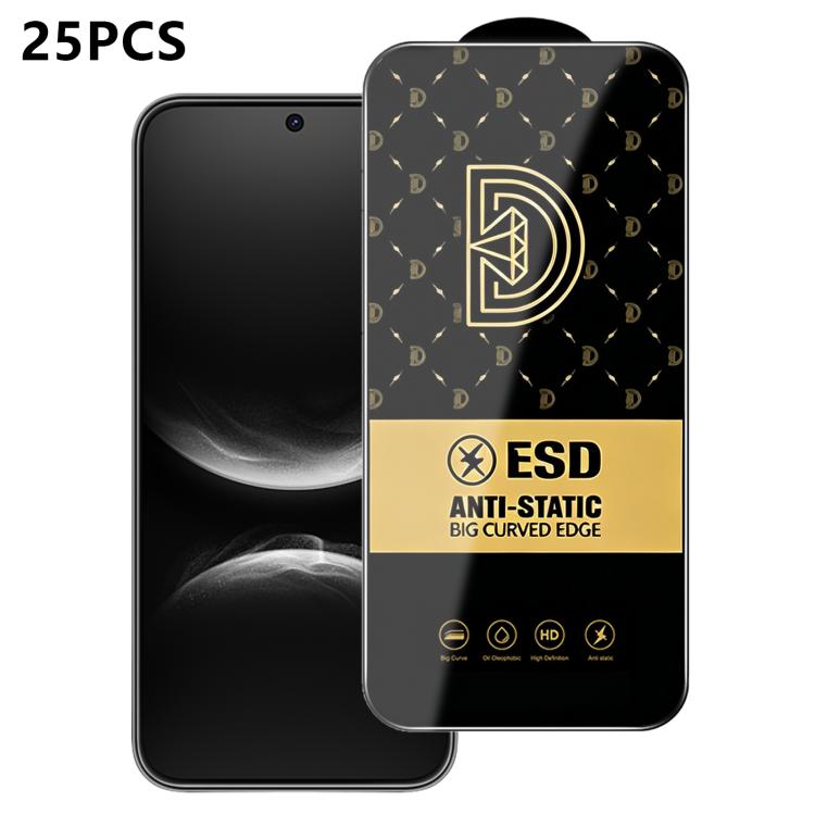 25pcs Royal Diamond Anti-Static Screen-Printed HD Tempered Glass Film
