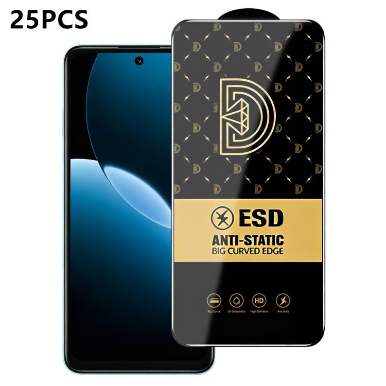 25pcs Royal Diamond Anti-Static Screen-Printed HD Tempered Glass Film