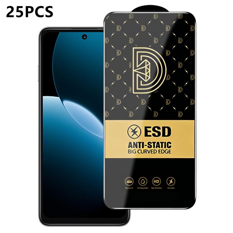 25pcs Royal Diamond Anti-Static Screen-Printed HD Tempered Glass Film