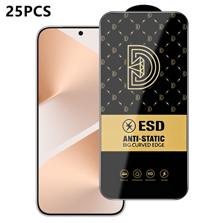 25pcs Royal Diamond Anti-Static Screen-Printed HD Tempered Glass Film