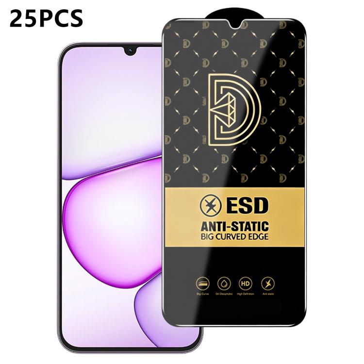 25pcs Royal Diamond Anti-Static Screen-Printed HD Tempered Glass Film