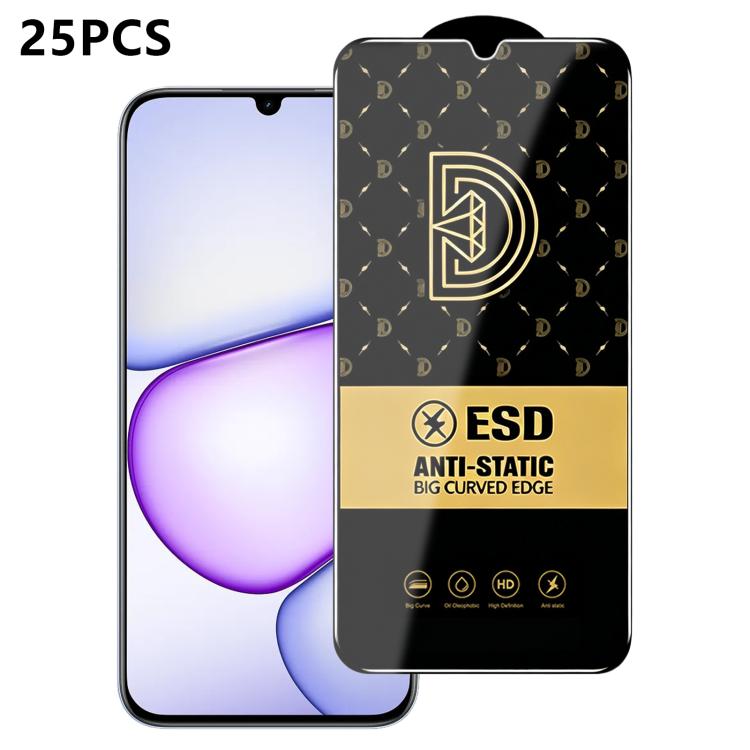 25pcs Royal Diamond Anti-Static Screen-Printed HD Tempered Glass Film