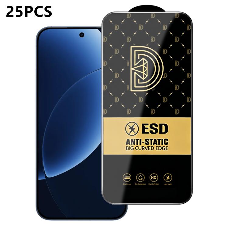 25pcs Royal Diamond Anti-Static Screen-Printed HD Tempered Glass Film