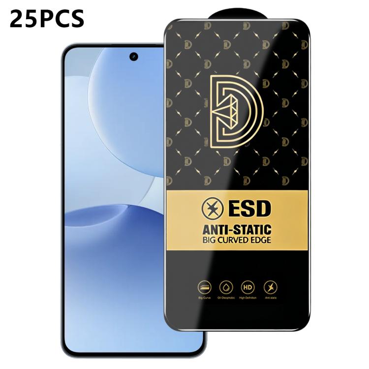 25pcs Royal Diamond Anti-Static Screen-Printed HD Tempered Glass Film