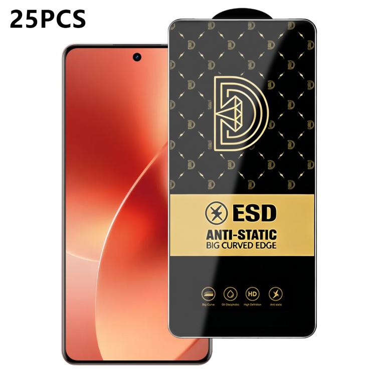 25pcs Royal Diamond Anti-Static Screen-Printed HD Tempered Glass Film