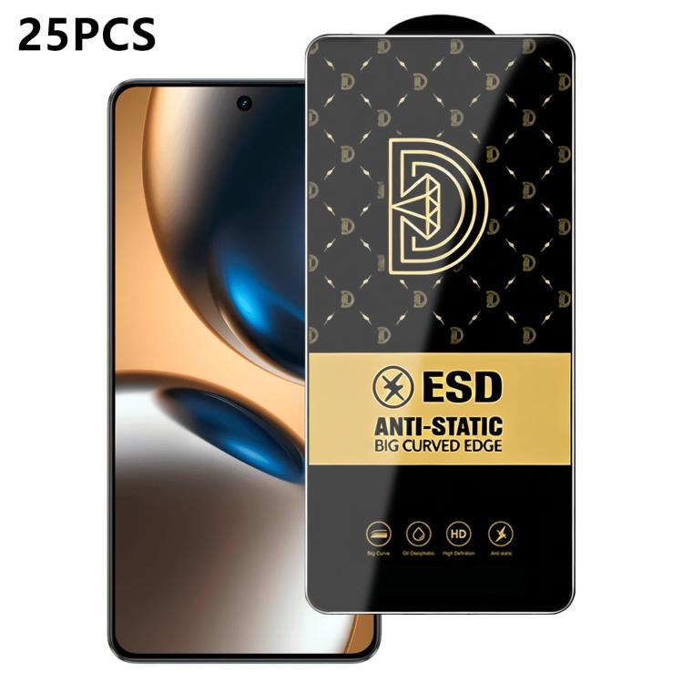 25pcs Royal Diamond Anti-Static Screen-Printed HD Tempered Glass Film