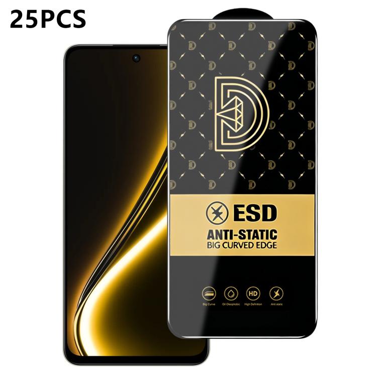 25pcs Royal Diamond Anti-Static Screen-Printed HD Tempered Glass Film