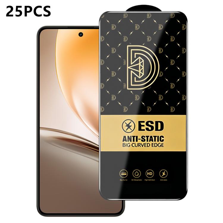 25pcs Royal Diamond Anti-Static Screen-Printed HD Tempered Glass Film