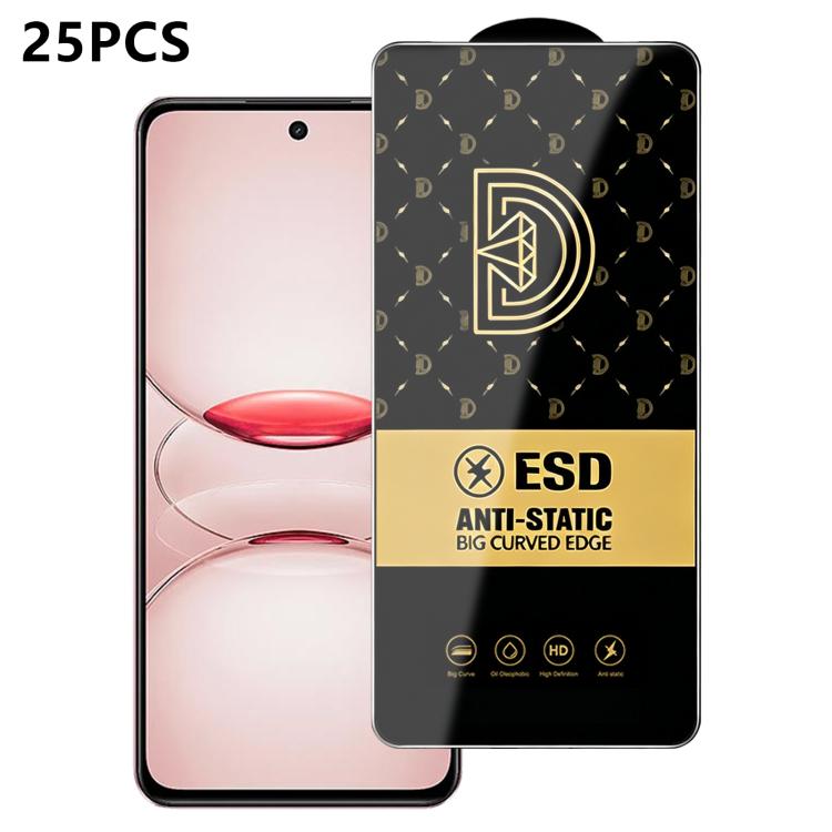25pcs Royal Diamond Anti-Static Screen-Printed HD Tempered Glass Film