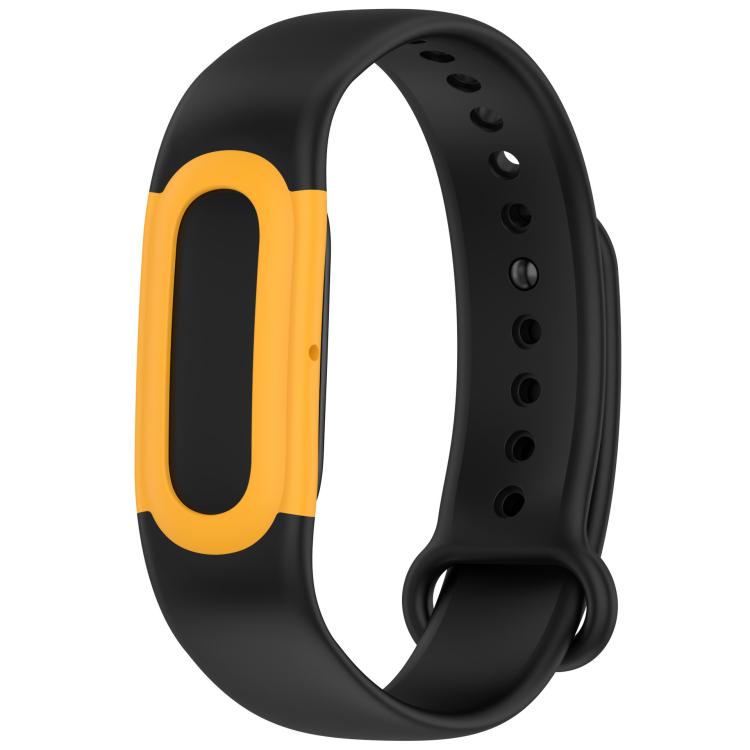 Watch Frame Integrated Reverse Buckle Silicone Watch Band — Black Red