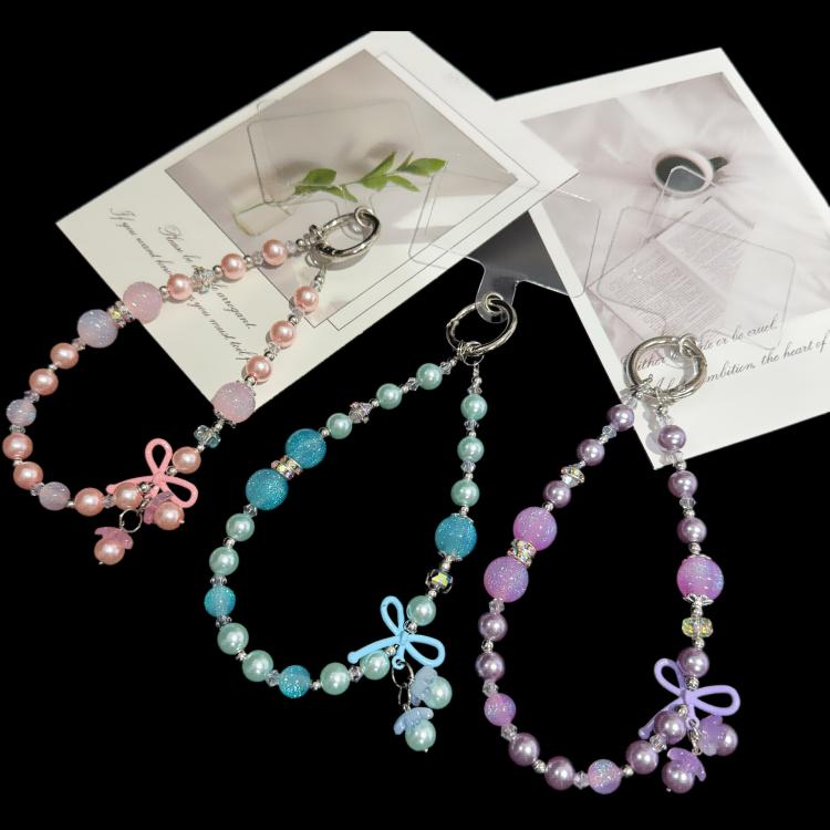 Candy Butterfly Pearl Beaded Chain — Purple