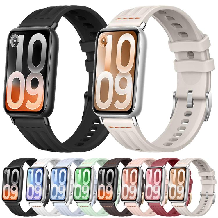One Line Triple Loop Design Solid Color Silicone Watch Band