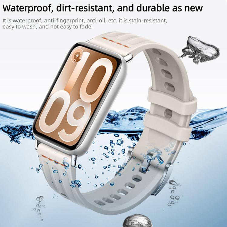 One Line Triple Loop Design Solid Color Silicone Watch Band
