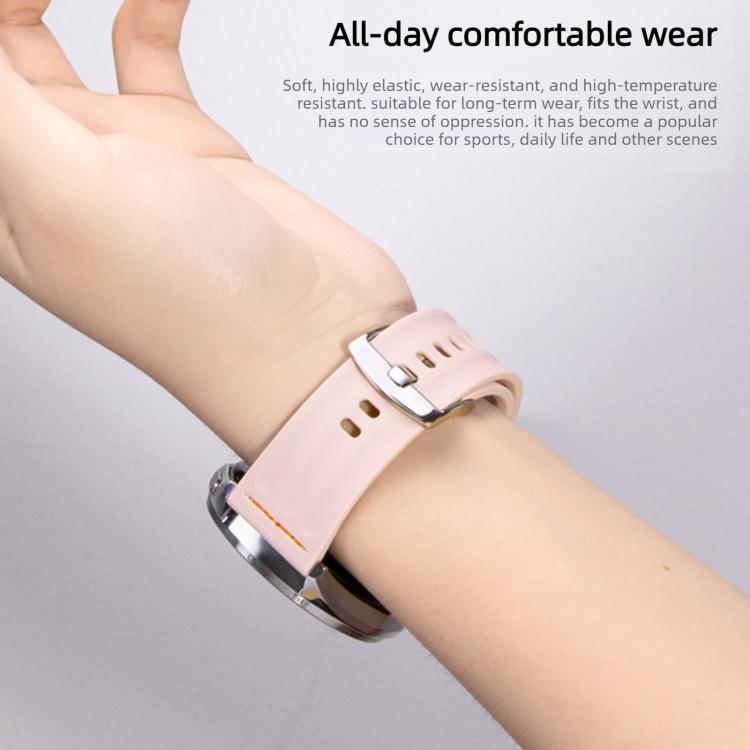 One Line Triple Loop Design Solid Color Silicone Watch Band