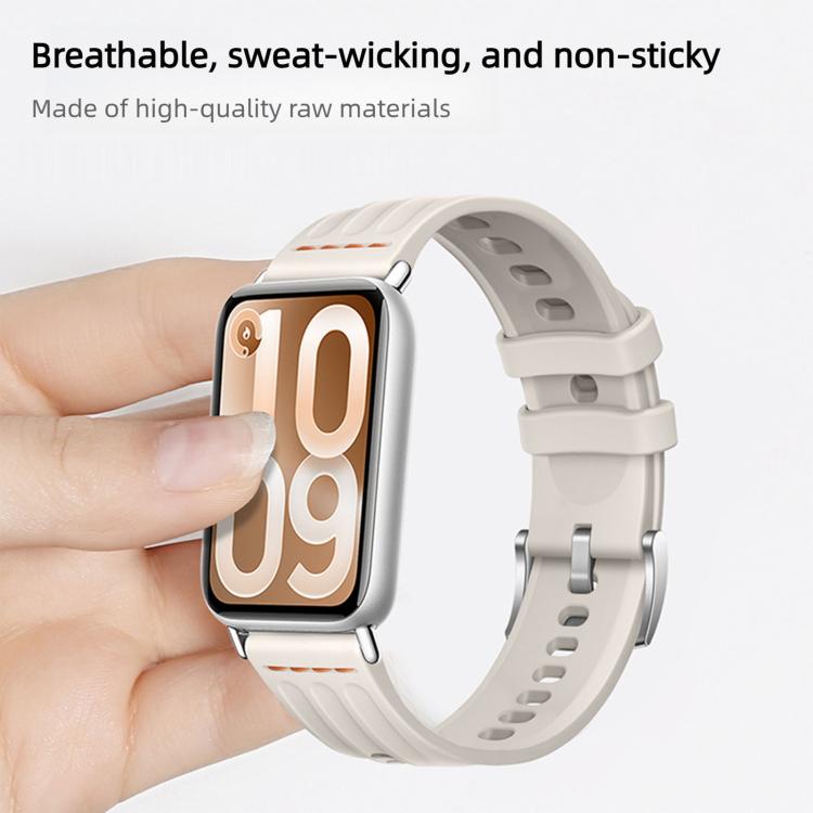 One Line Triple Loop Design Solid Color Silicone Watch Band