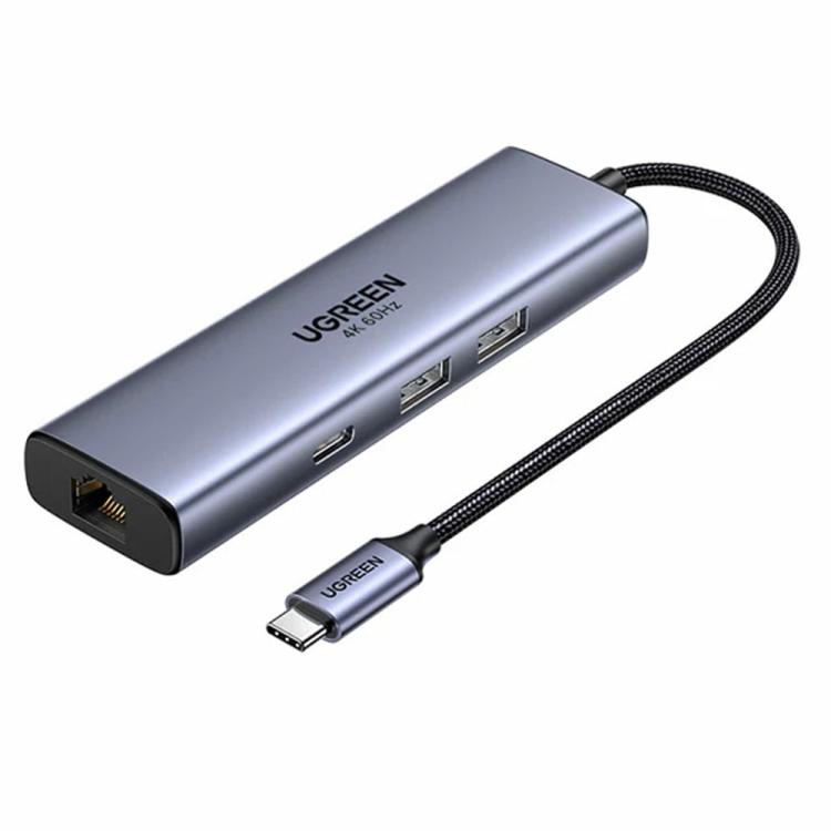 UGREEN CM512-45000 4K / 60Hz HD Output Gigabit Ethernet Adapter 6 in 1 USB-C Hub Docking Station