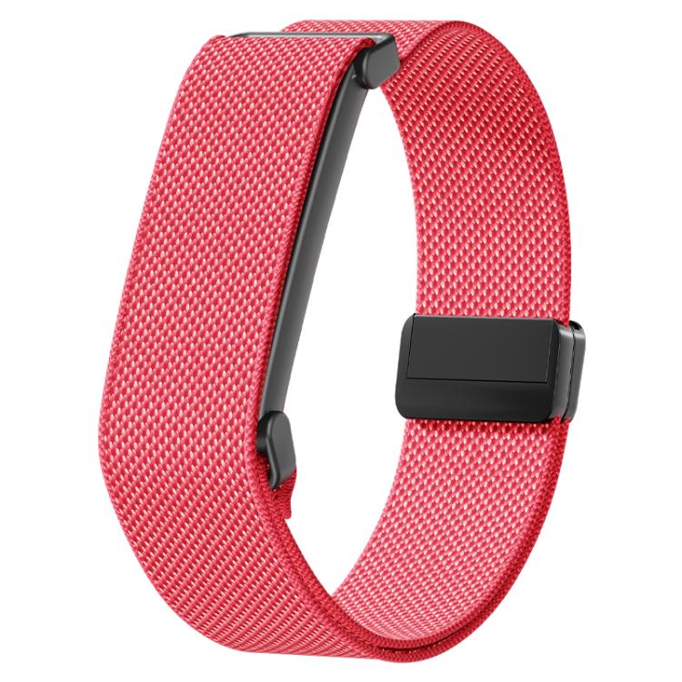 Metal Frame Grid Texture Magnetic Clasp Nylon Elastic Watch Band