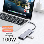 2529 Ethernet HD 4K 60Hz PD 100W 9 in 1 USB 3.2 Hub M.2 NVMe SSD Enclosure Docking Station — view 6