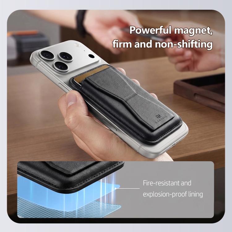 LeReach Vaya Series Aero Edition Leather Magnetic Mobile Phone Card Bag Holder