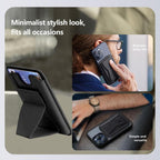 LeReach Vaya Series Aero Edition Leather Magnetic Mobile Phone Card Bag Holder