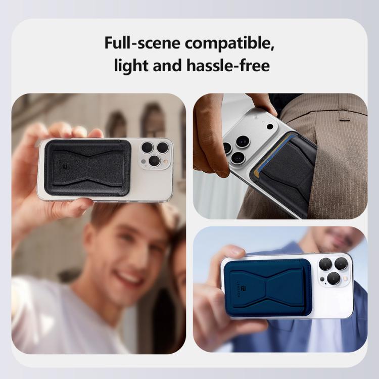 LeReach Vaya Series Aero Edition Leather Magnetic Mobile Phone Card Bag Holder