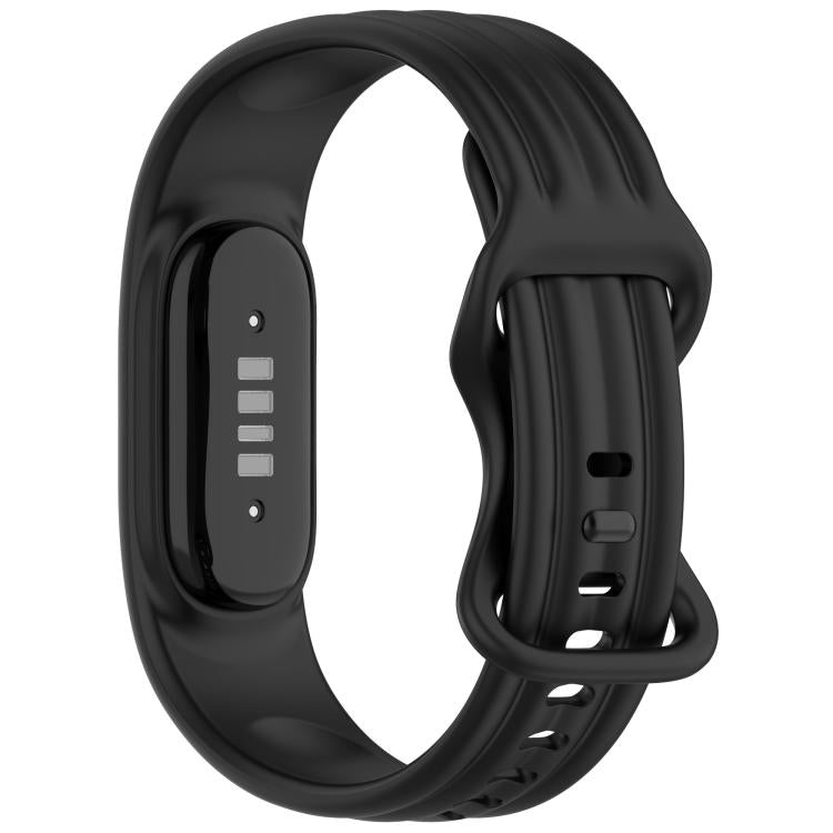 Vertical Stripe Butterfly Colorful Buckle Solid Color TPU Watch Band