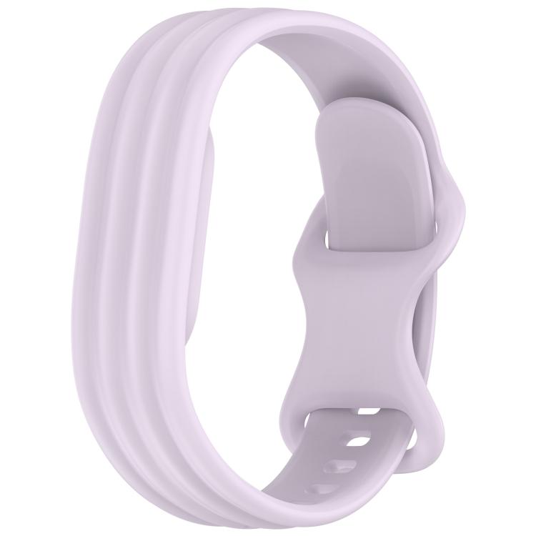 Vertical Stripe Butterfly Colorful Buckle Solid Color TPU Watch Band