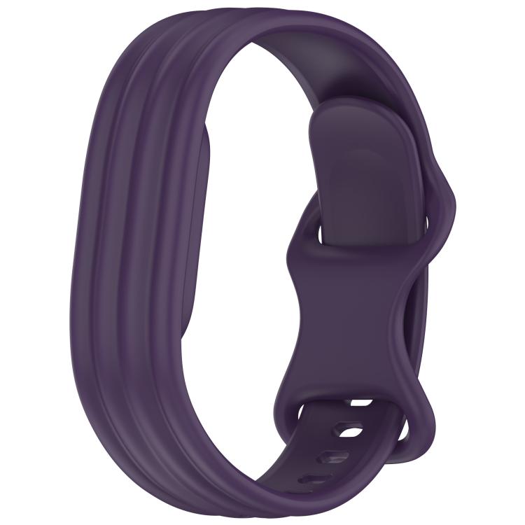 Vertical Stripe Butterfly Colorful Buckle Solid Color TPU Watch Band
