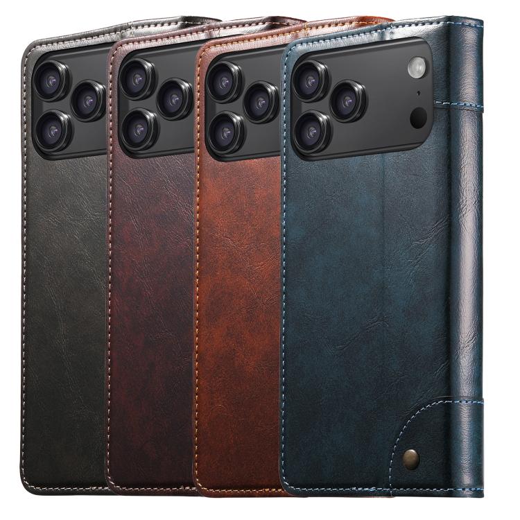 Suteni Baroque Calf Texture Buckle Wallet Leather Phone Case
