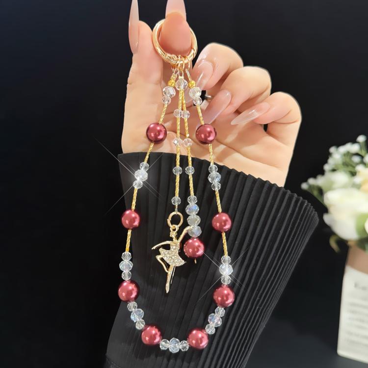 Ballet Girl Pearl Crystal Chain