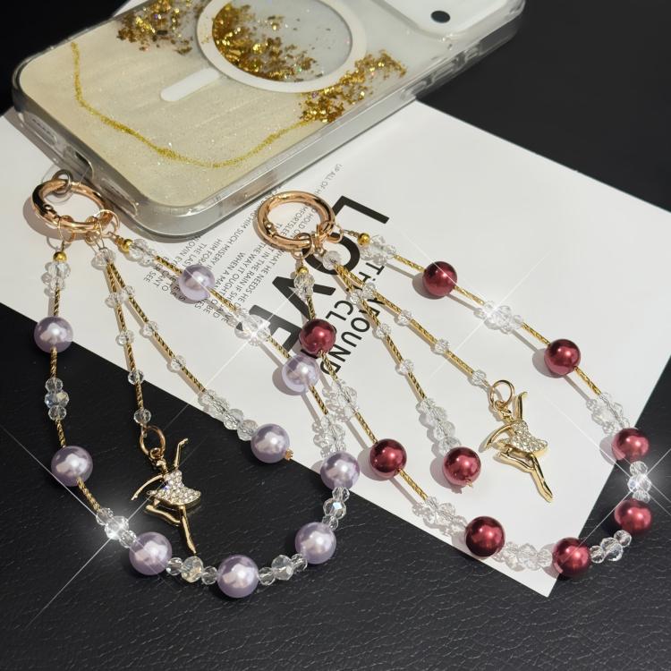Ballet Girl Pearl Crystal Chain