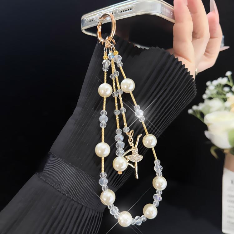 Ballet Girl Pearl Crystal Chain
