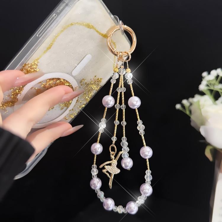 Ballet Girl Pearl Crystal Chain