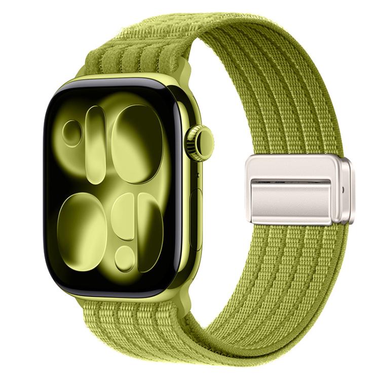 Magnetic Clasp Five-Link Breathable Nylon Watch Band — For Apple Watch 46mm / 49mm / 45mm / 44mm