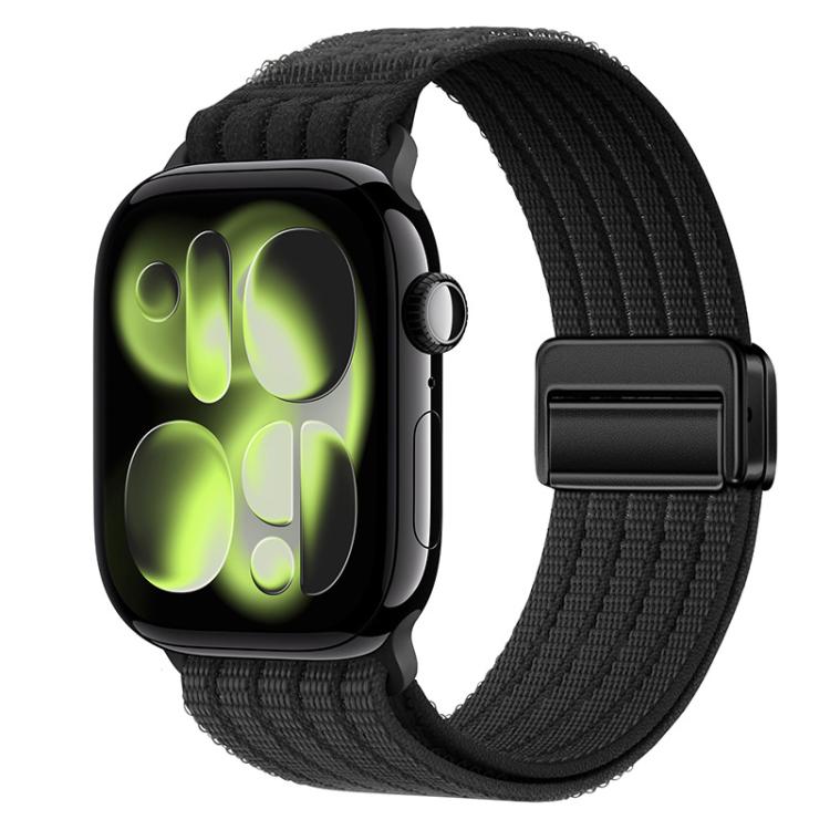 Magnetic Clasp Five-Link Breathable Nylon Watch Band — Orange