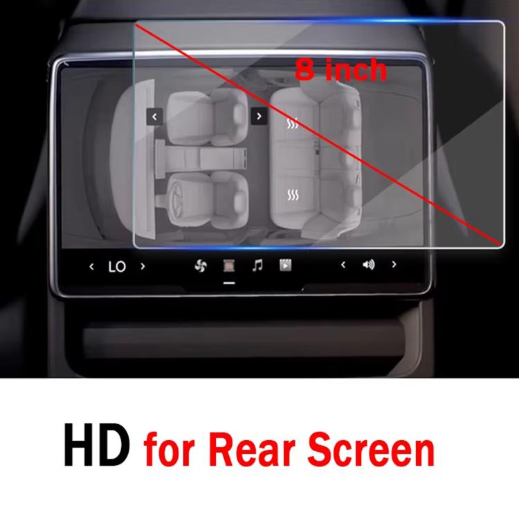 8 inch Screen Rear Seat Anti-Fingerprint HD Curved-Edge Tempered Glass Film