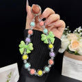 Jelly Bow Sandwich Round Bead Crystal Phone Chain