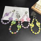 Jelly Bow Sandwich Round Bead Crystal Phone Chain