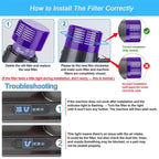 JUNSUNMAY Vacuum Filter Replacement with Clean Brush for Dyson V10 — view 6
