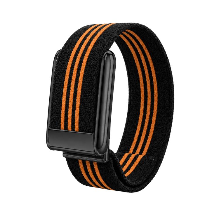 Three-Stripe Woven Nylon Watch Band — Blue White+Silver