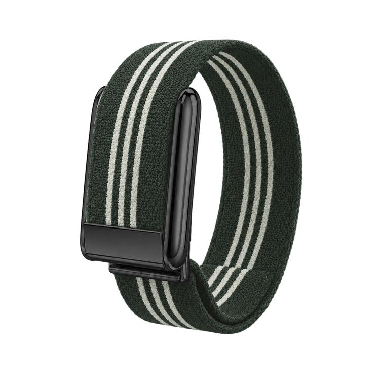 Three-Stripe Woven Nylon Watch Band — Black Orange+Black