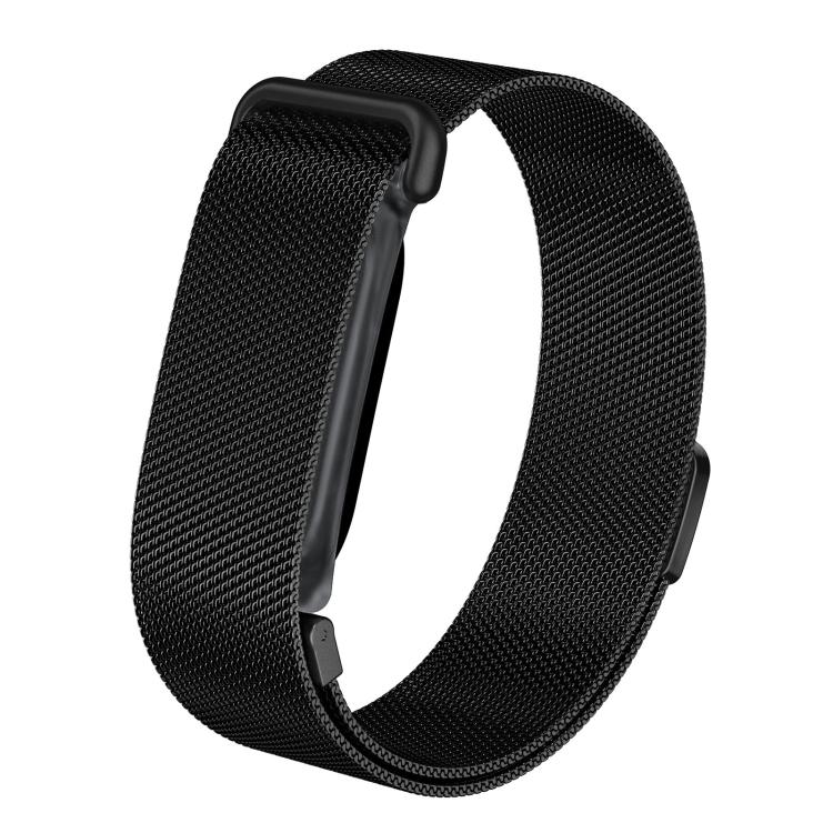 Frosted Clear Plastic Integrated Frame Milanese Stainless Steel Watch Band