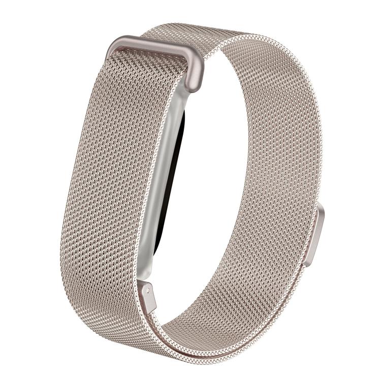 Frosted Clear Plastic Integrated Frame Milanese Stainless Steel Watch Band