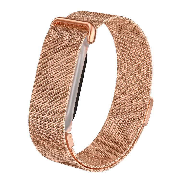 Frosted Clear Plastic Integrated Frame Milanese Stainless Steel Watch Band