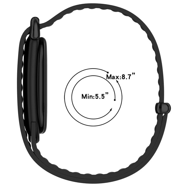 Metal Buckle Wave Texture Silicone Watch Band