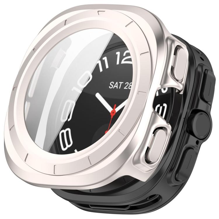 Tempered Film Integrated Waterproof PC Watch Protective Case — Silver