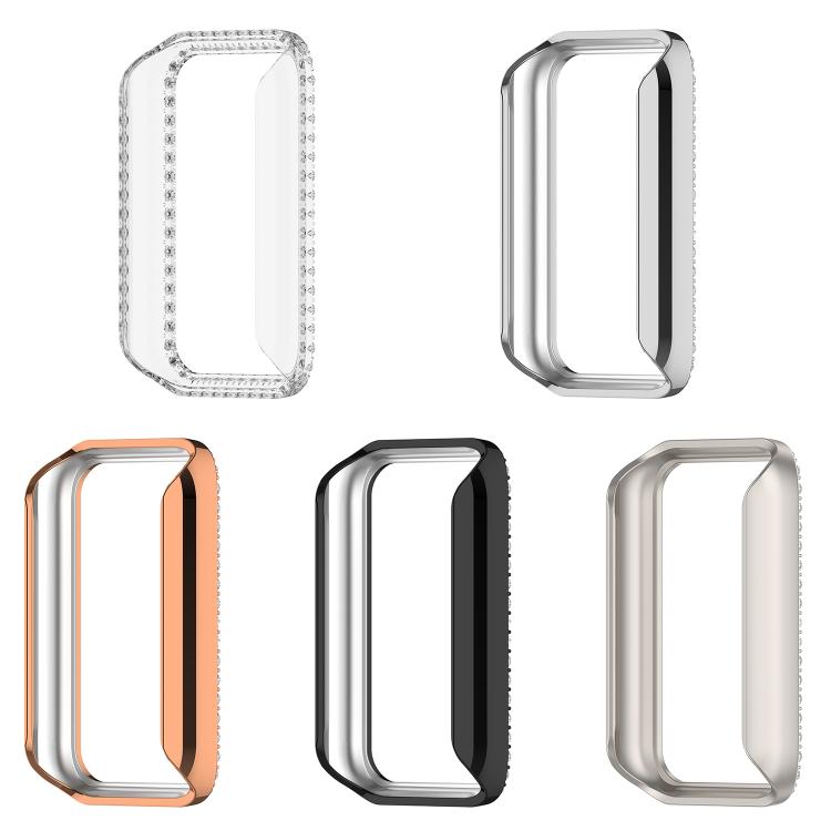 Single Row Diamond Half Coverage Hollow PC Watch Protective Case
