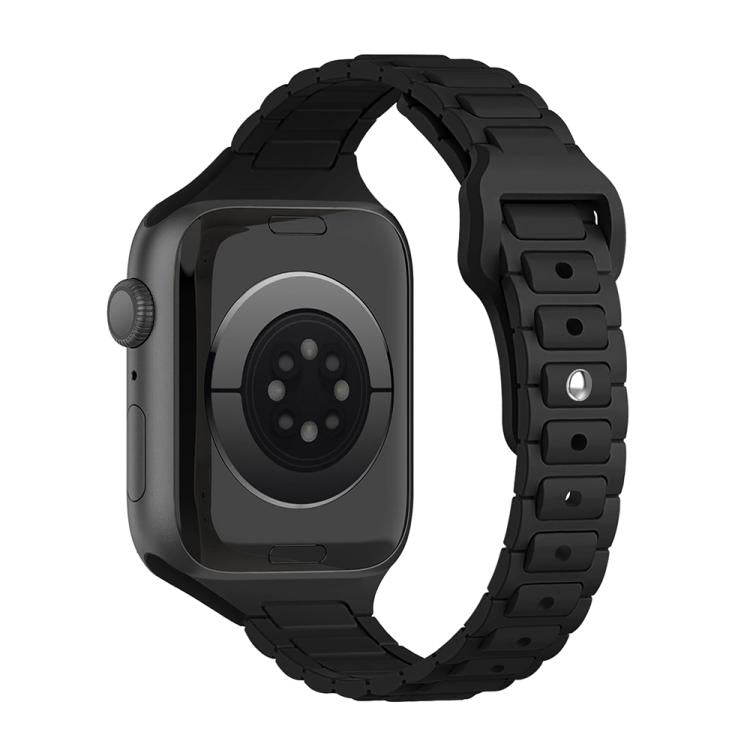 Slim Three Beads Reverse Buckle Silicone Watch Band — Light Mint