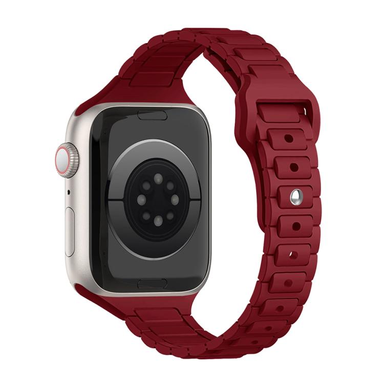 Slim Three Beads Reverse Buckle Silicone Watch Band — Light Peach Pink